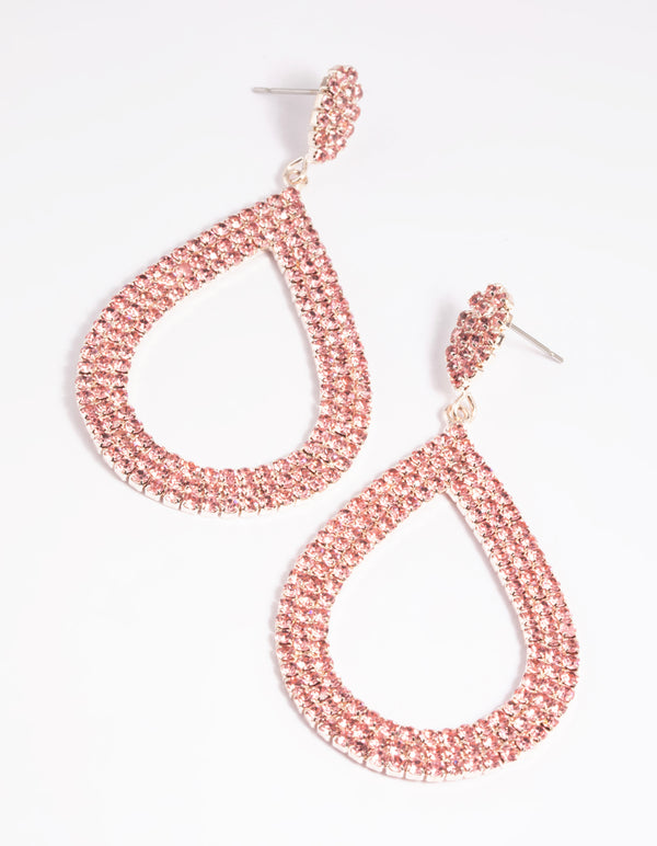 Pink Teardrop Earrings