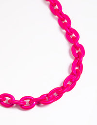 Matte Pink Chain Necklace - link has visual effect only