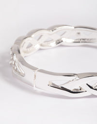 Silver Diamante Cross Over Clamp Bracelet - link has visual effect only