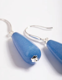 Silver Plated Semi Precious Stone Blue Drop Earrings - link has visual effect only