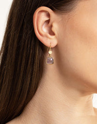 Gold Plated Semi Precious Stone Drop Earrings - link has visual effect only