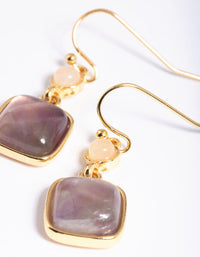 Gold Plated Semi Precious Stone Drop Earrings - link has visual effect only