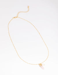 Gold Plated Rose Quartz & Freshwater Pearl Necklace - link has visual effect only