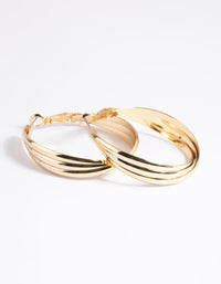 Gold Plated Twisted Hoop Earrings - link has visual effect only