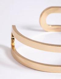 Gold Plated Smooth Cuff Bangle Bracelet - Lovisa