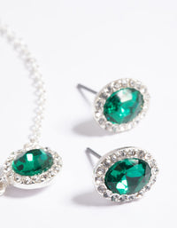 Green Stone Necklace & Earrings Set - link has visual effect only