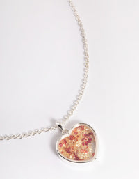 Silver Heart Diamante Shaker Necklace - link has visual effect only