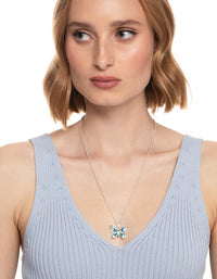 Silver Statement Diamante Butterfly Necklace - link has visual effect only