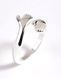 Silver Plated Hugging Hands Ring - link has visual effect only