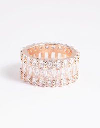 Rose Gold Cubic Zirconia Baguette Ring - link has visual effect only