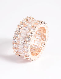 Rose Gold Cubic Zirconia Baguette Ring - link has visual effect only