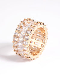 Gold Cubic Zirconia Baguette Ring - link has visual effect only