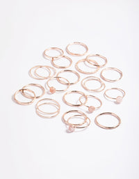 Rose Gold Quartz Ring Stack Pack - link has visual effect only