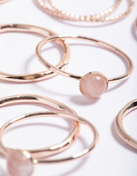 Rose Gold Quartz Ring Stack Pack - link has visual effect only