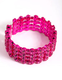 Pink Diamante Cuff Bangle Bracelet - link has visual effect only