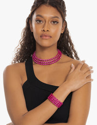 Pink Diamante Cuff Bangle Bracelet - link has visual effect only