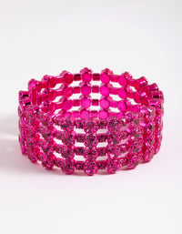 Pink Diamante Cuff Bangle Bracelet - link has visual effect only