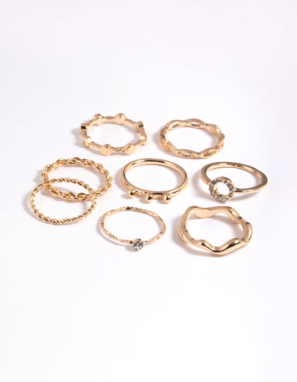 Gold Twisted Ring Stack Pack - Lovisa
