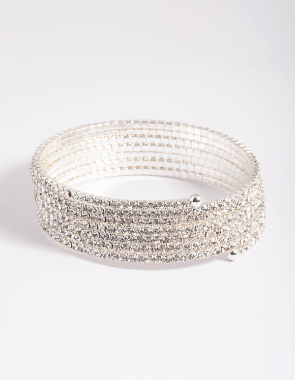 Silver Diamante Wrap Bracelet