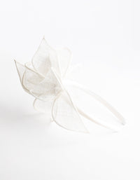 White Petal Sinamay Fascinator - link has visual effect only