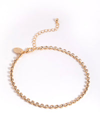 Gold Round Diamond Anklet - link has visual effect only