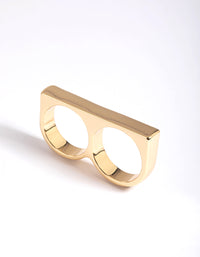 Gold Double Bar Ring - link has visual effect only