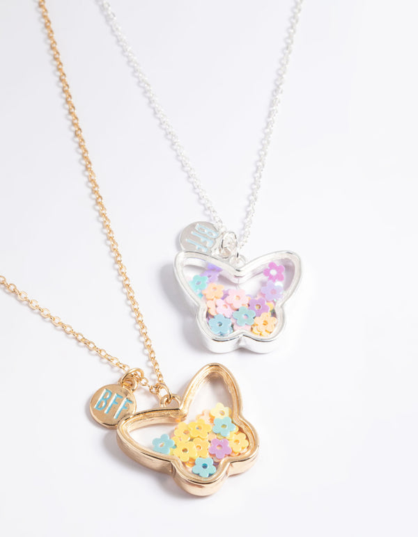 Mixed Butterfly BFF Shaker Necklace Pack - Lovisa