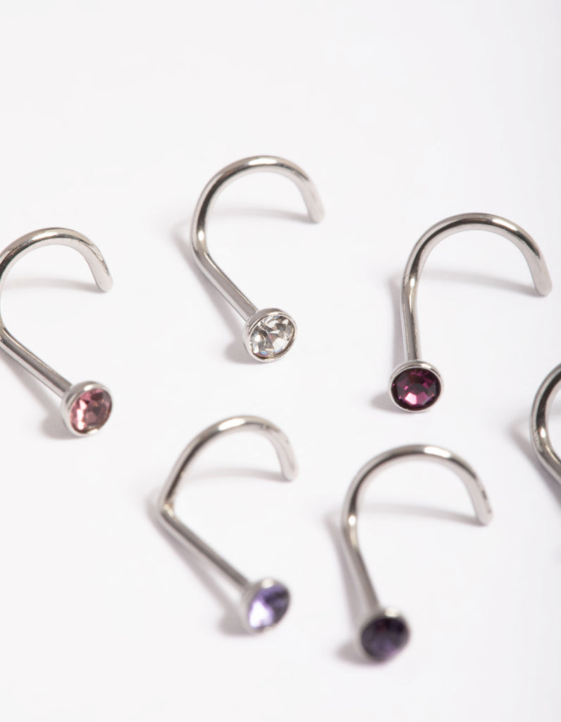 Surgical Steel Basic 6-Pack Nose Studs - Lovisa