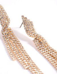 Gold Five Strand Twist Drop Earrings - link has visual effect only