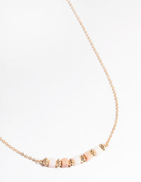 Gold Square Bead Necklace - link has visual effect only