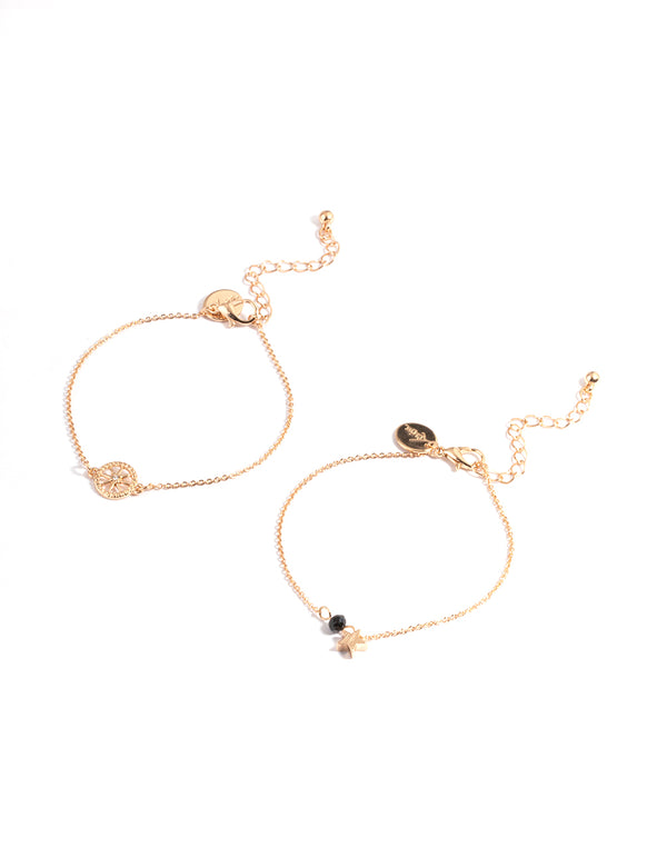 Gold Simple Celestial Bracelet Pack