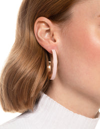 Gold Suede Wide Hoop Earrings - link has visual effect only