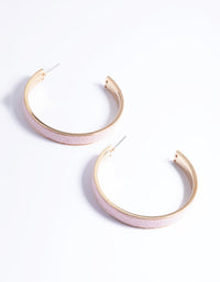 Gold Suede Wide Hoop Earrings - link has visual effect only