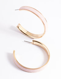 Gold Suede Wide Hoop Earrings - link has visual effect only