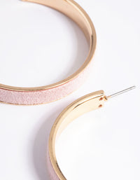 Gold Suede Wide Hoop Earrings - link has visual effect only