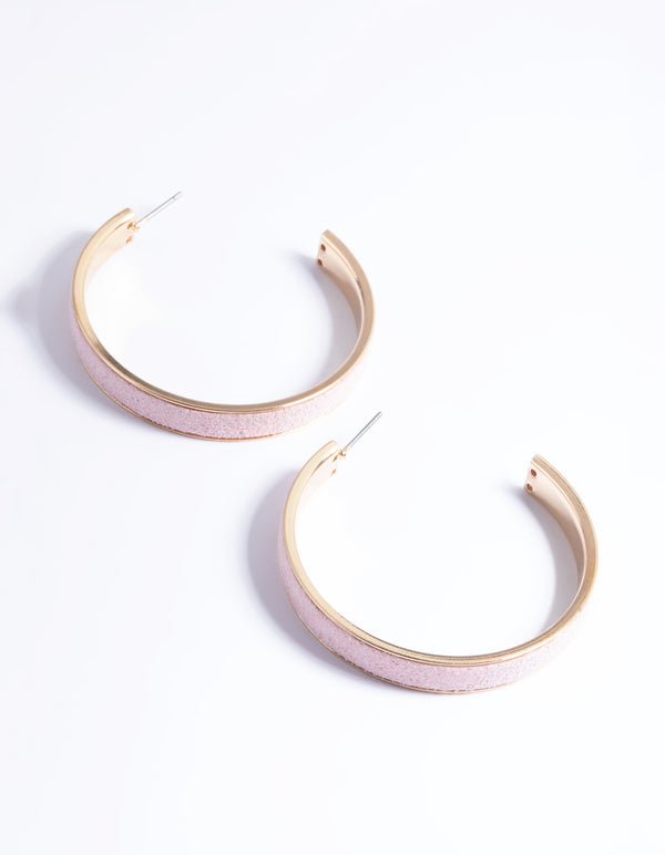 Gold Suede Wide Hoop Earrings