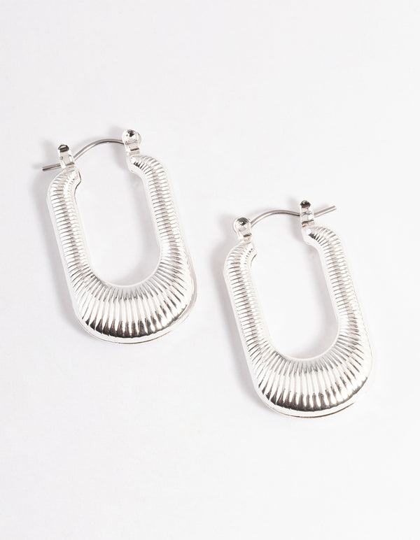 Silver Chubby Square Hoop Earrings - Lovisa