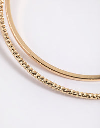 Gold Large Double Textured Hoop Earrings - link has visual effect only