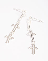 Gold Plated Sterling Silver Triple Cross Drop Earrings - link has visual effect only