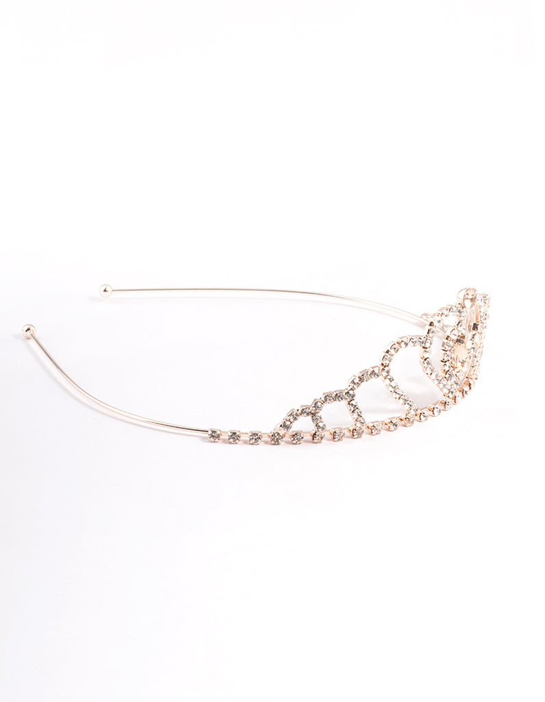 Kids Rose Gold Heart Tiara Headband - Lovisa