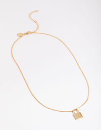 Gold Plated Padlock Necklace - link has visual effect only