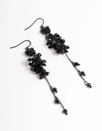 Black Floral Butterfly Drop Earrings - link has visual effect only