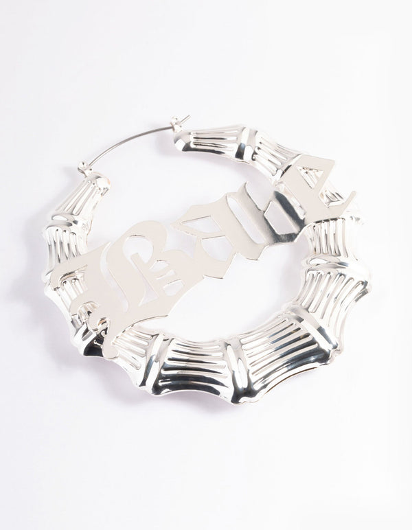 Silver Babe Bamboo Hoop Earrings Lovisa