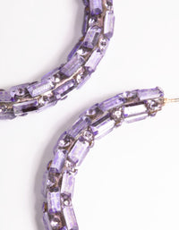 Lilac Diamante Mix Hoop Earrings - link has visual effect only