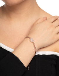 Rose Gold Diamante Butterfly Chain Bracelet - link has visual effect only