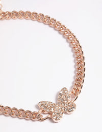 Rose Gold Diamante Butterfly Chain Bracelet - link has visual effect only