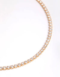 Gold Cubic Zirconia Cupchain Choker - link has visual effect only