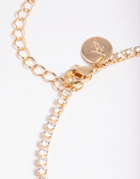 Gold Cubic Zirconia Cupchain Choker - link has visual effect only