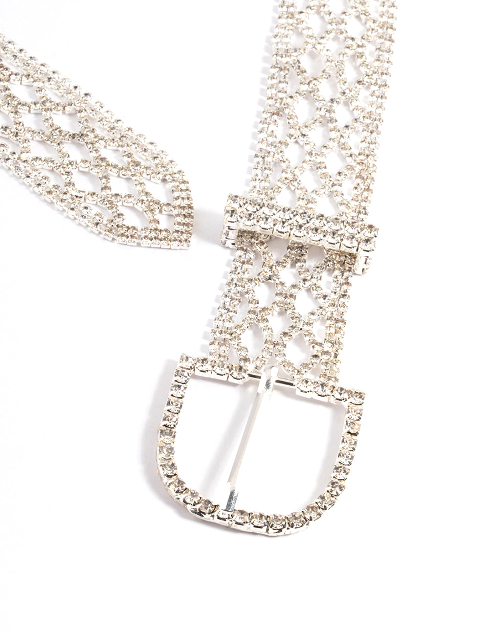 Silver Diamante Mesh Chain Belt - Lovisa