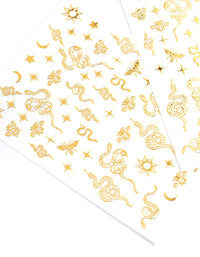 Gold Snake Nail Stickers - link has visual effect only